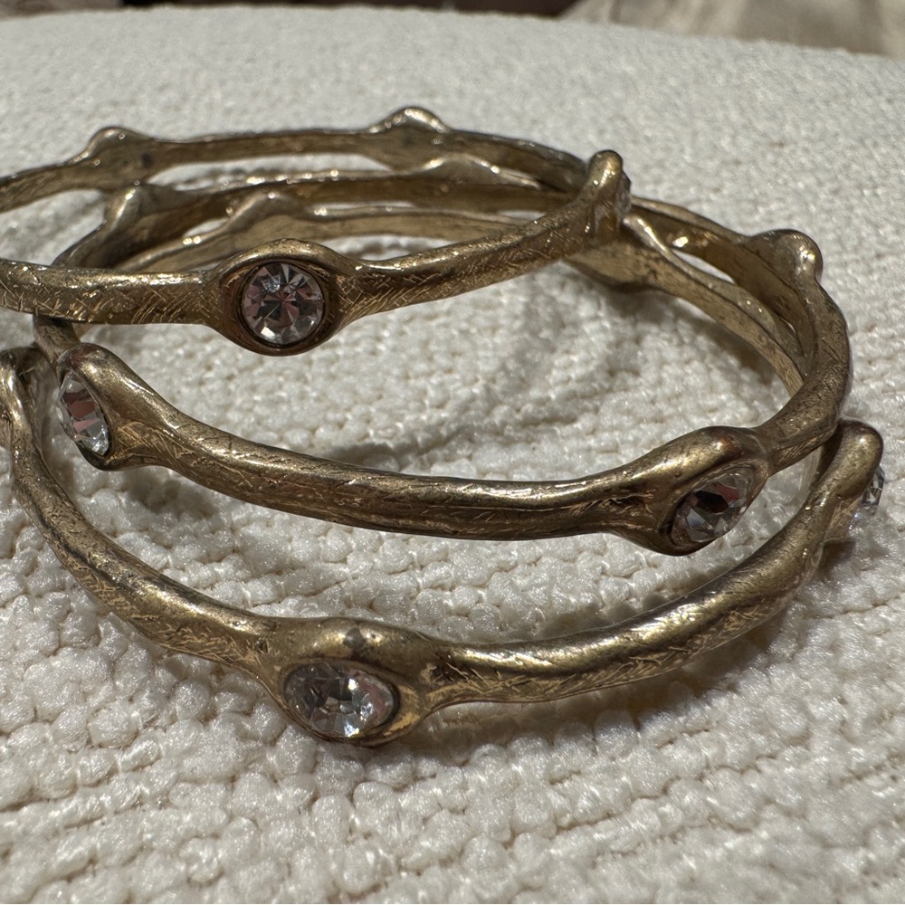 Amrita Singh Elegant Gold Bangle Set with Crystal Accents